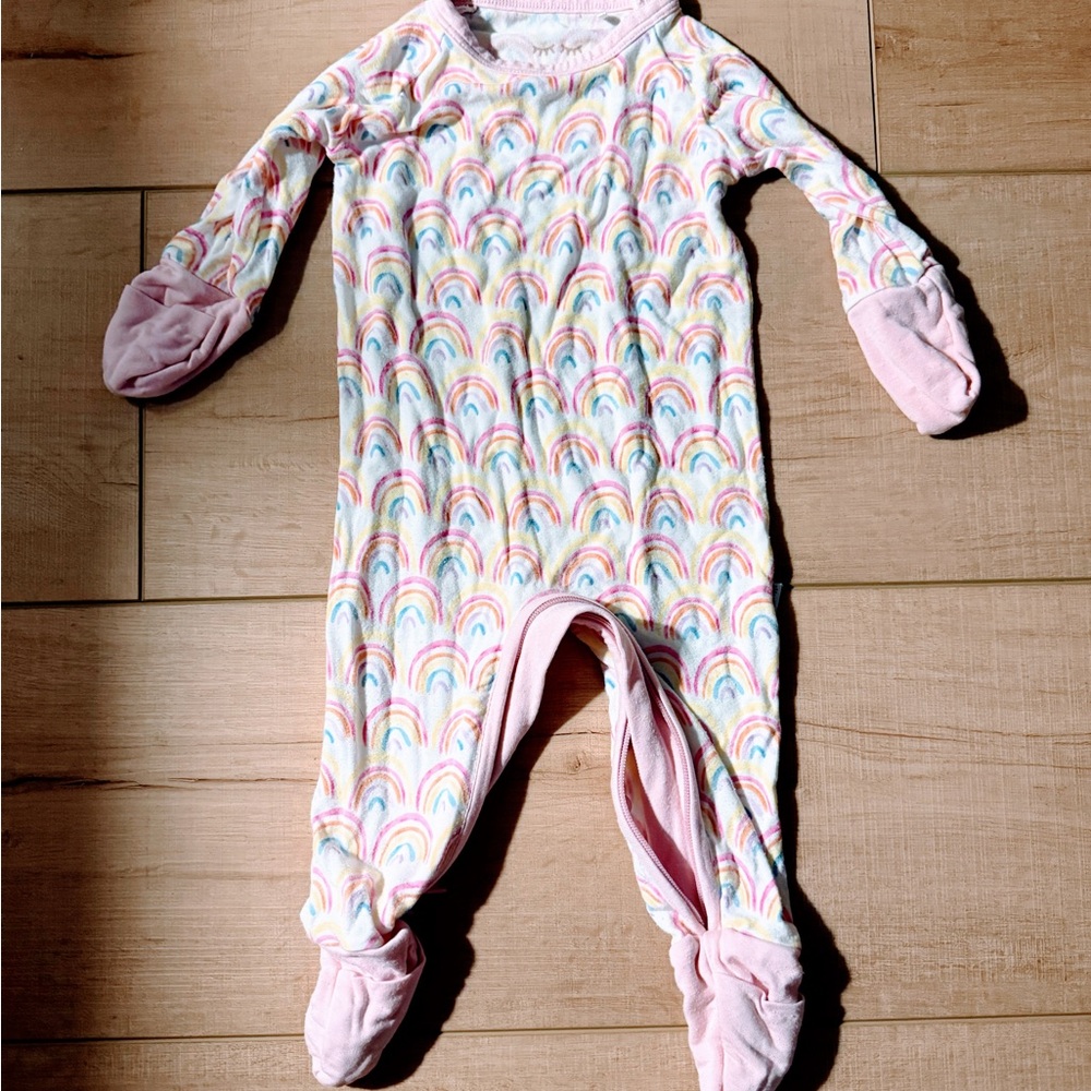 Little Sleepies Baby Newborn Pastel Rainbow Footie Pajamas